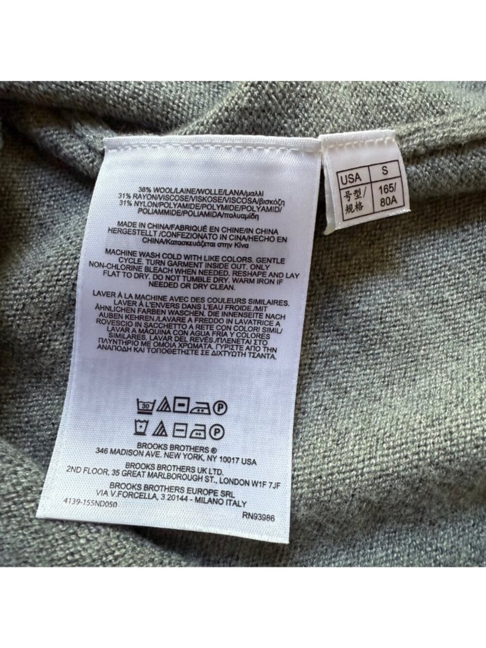 Brooks Brothers Size S Gray Wool Blend Sleeveless Mock Neck Sweater Dress - Picture 4 of 16